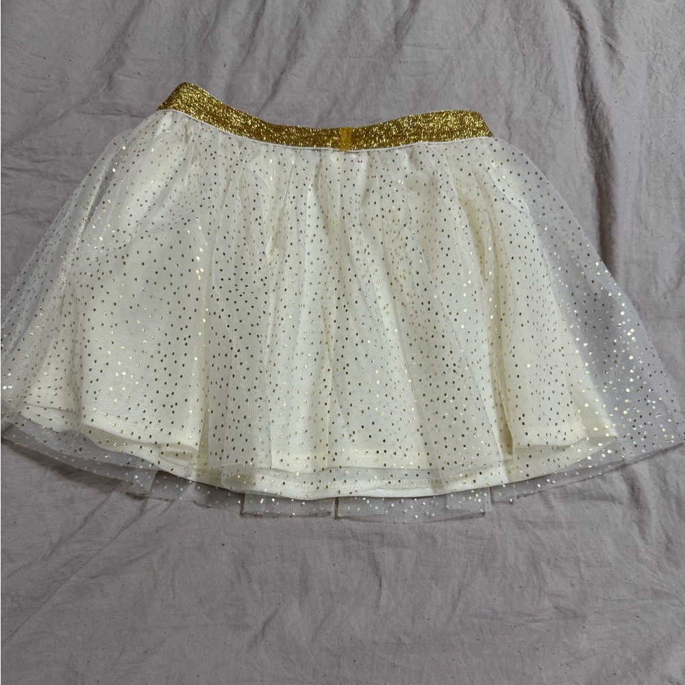 Holiday Time Gold and Cream Tulle Skirt
